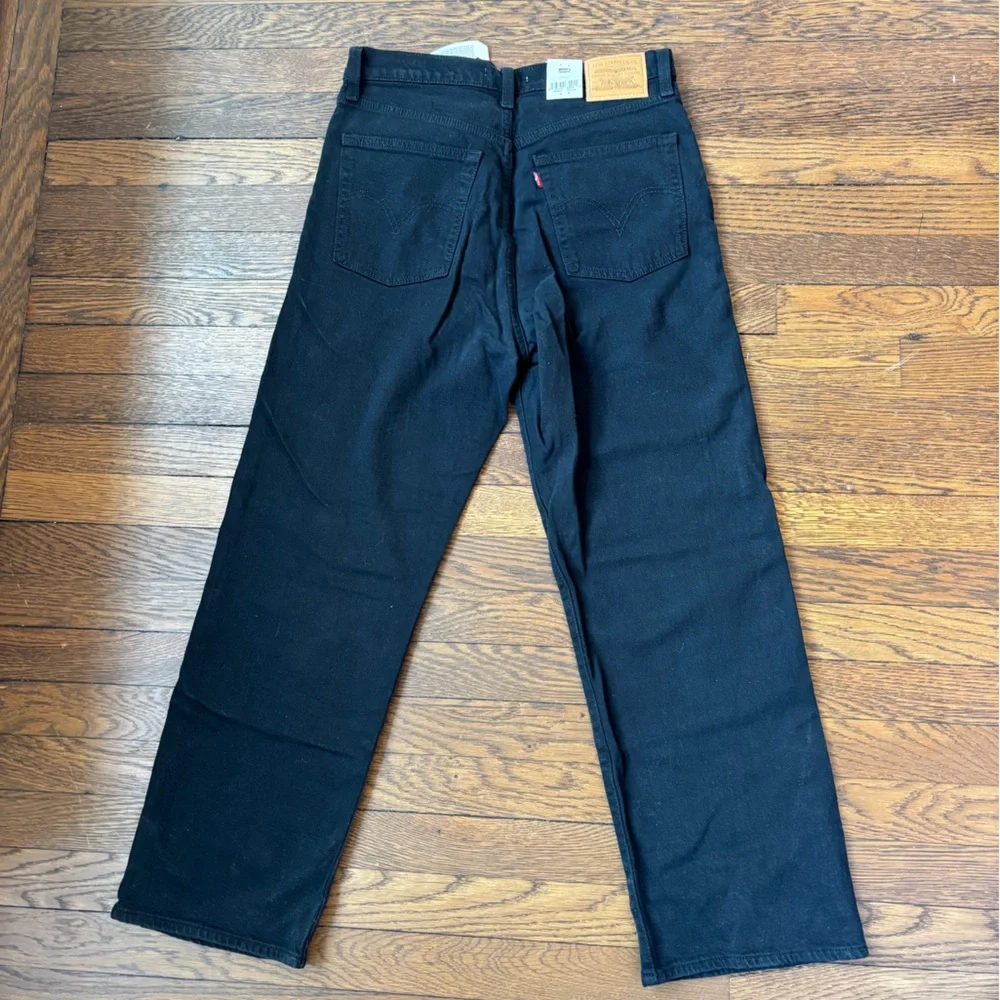 Levi's Black Ribcage Straight Jeans